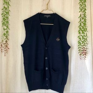 Christian Dior Golf Themed Knit Navy Blue Vest